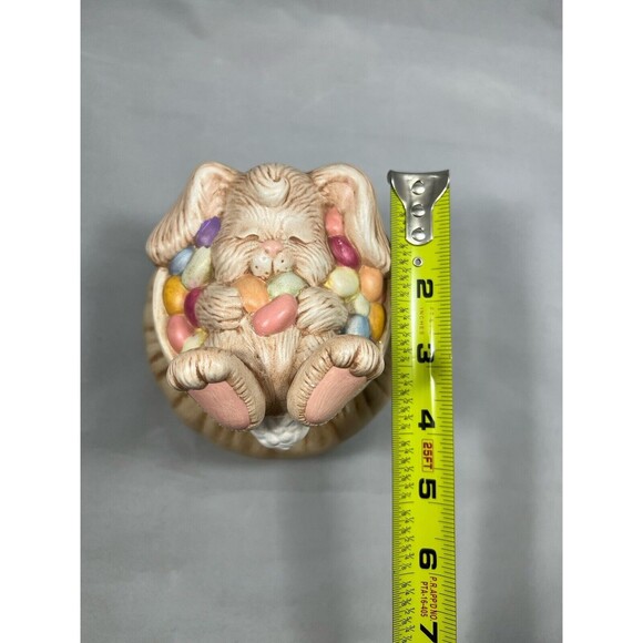 Vintage Bunny & Easter Eggs Covered Box Handpainted Ceramic Candy Dish Trinket - Picture 8 of 9